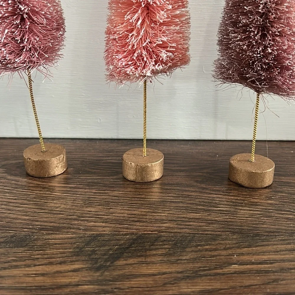Set of Mini Bottlebrush Trees Pink | Pink Bottlebrush Trees | Mini Trees | Pink